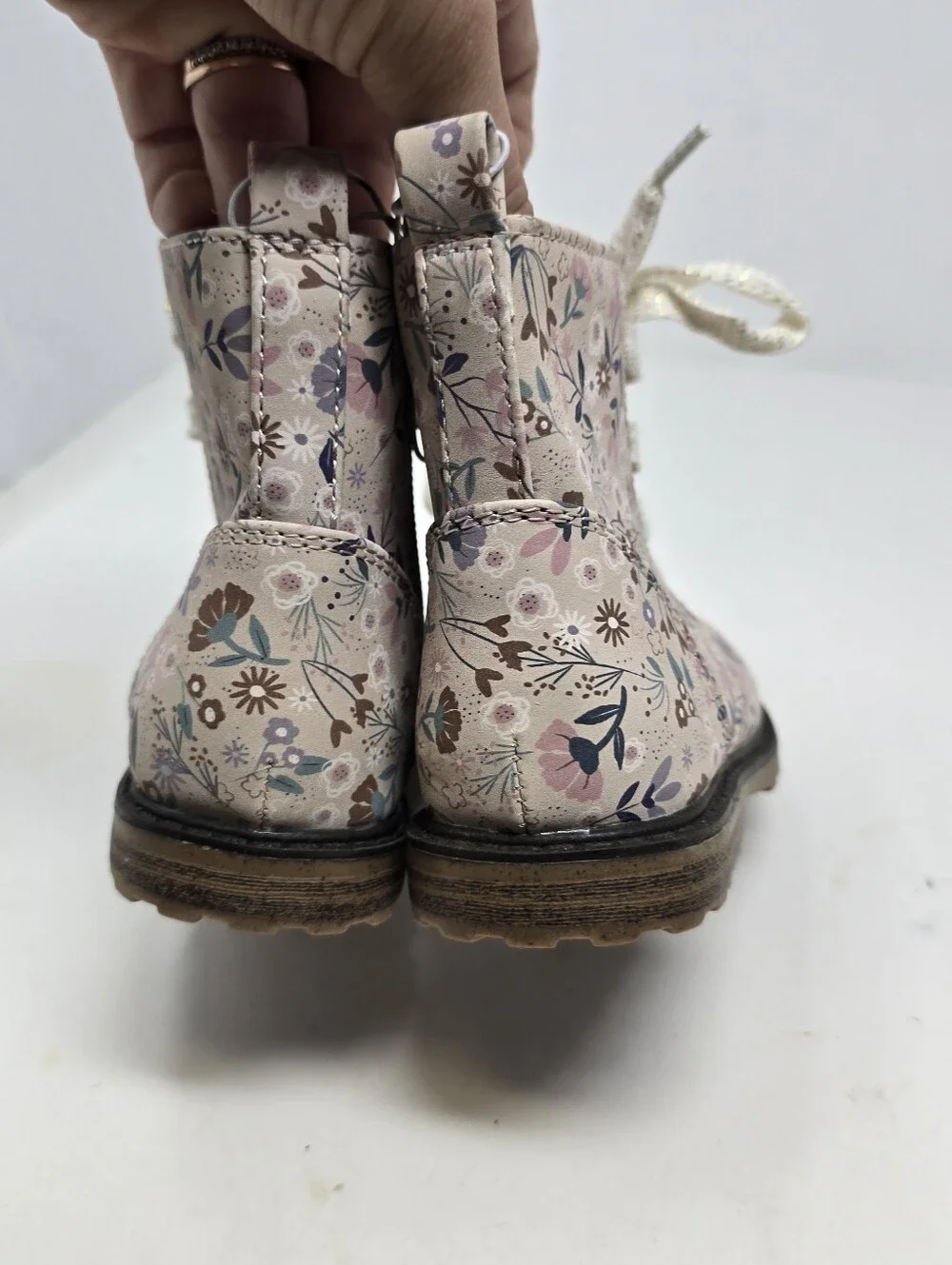Cat & Jack Girls Size 9 Shoe Lot Bundle Lace Up Boots Pink Floral Flats